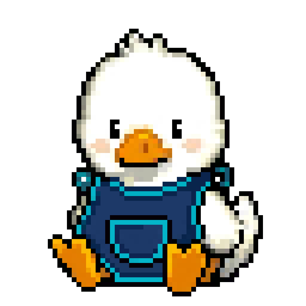 Pato con overol escolar